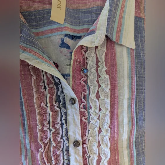 Anthropologie Aratta Silent Journey Cyrena Embroidered Floral Bird Shirt - Picture 7 of 10